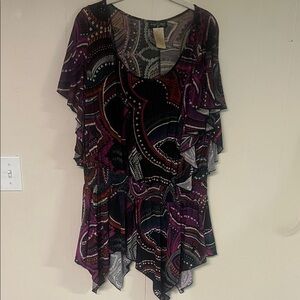 Chic Women's Multicolor Patterned Blouse